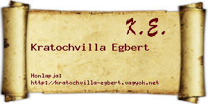 Kratochvilla Egbert névjegykártya